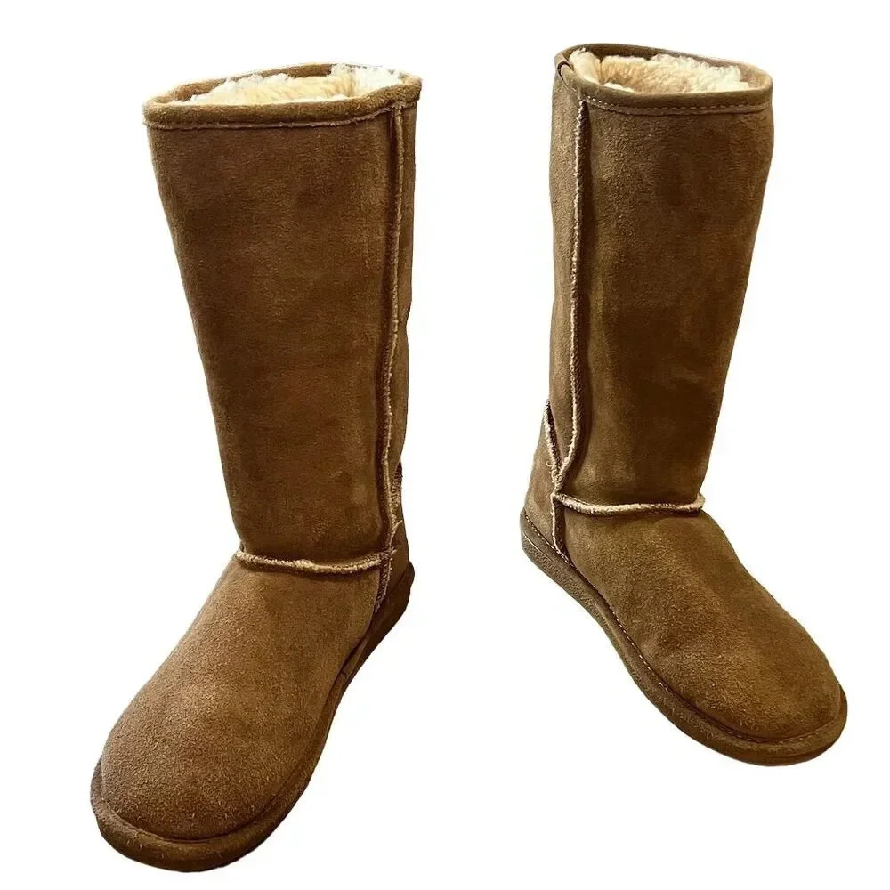 Bjorndal Women's Tall Suede Boots Brown Size 11 Winter Casual